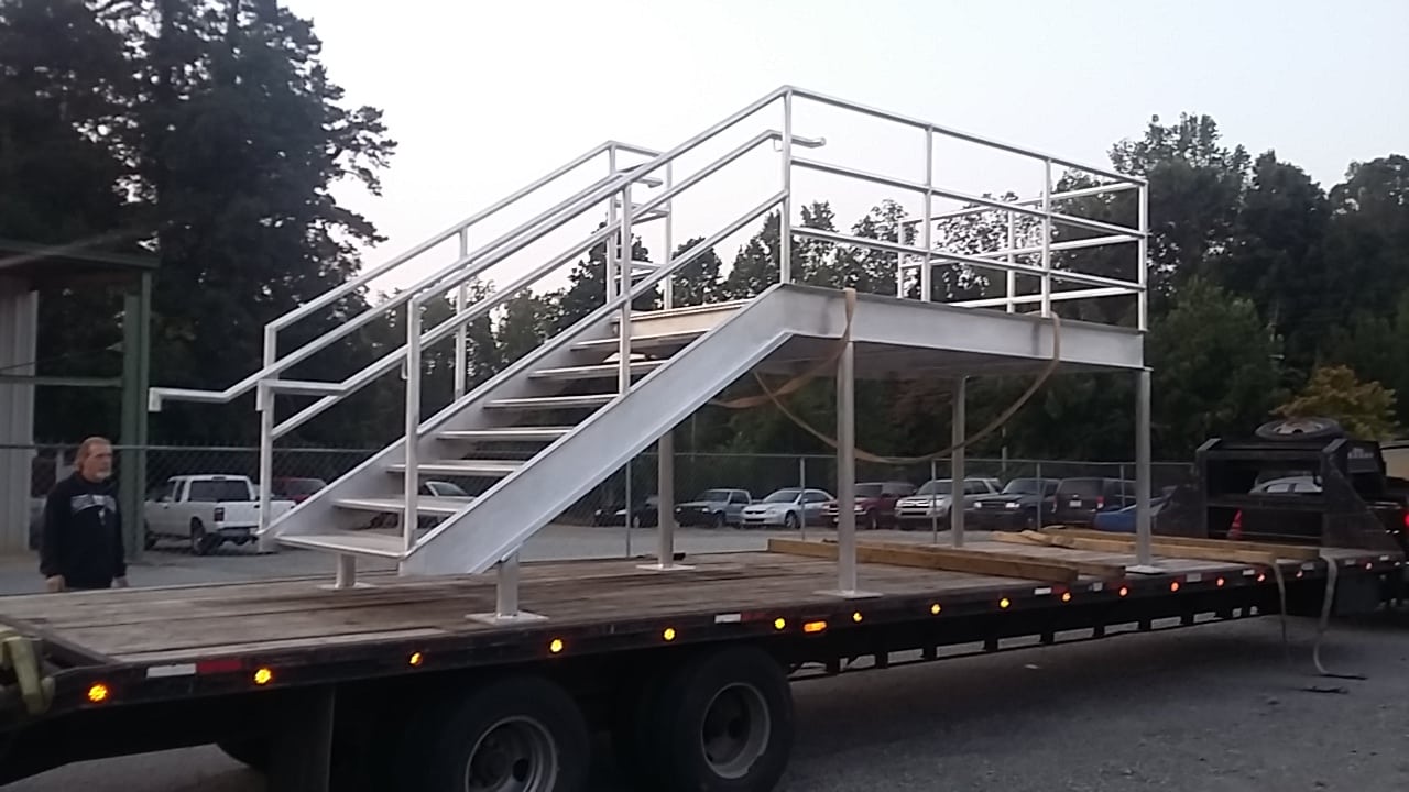 Transporting metal stairs