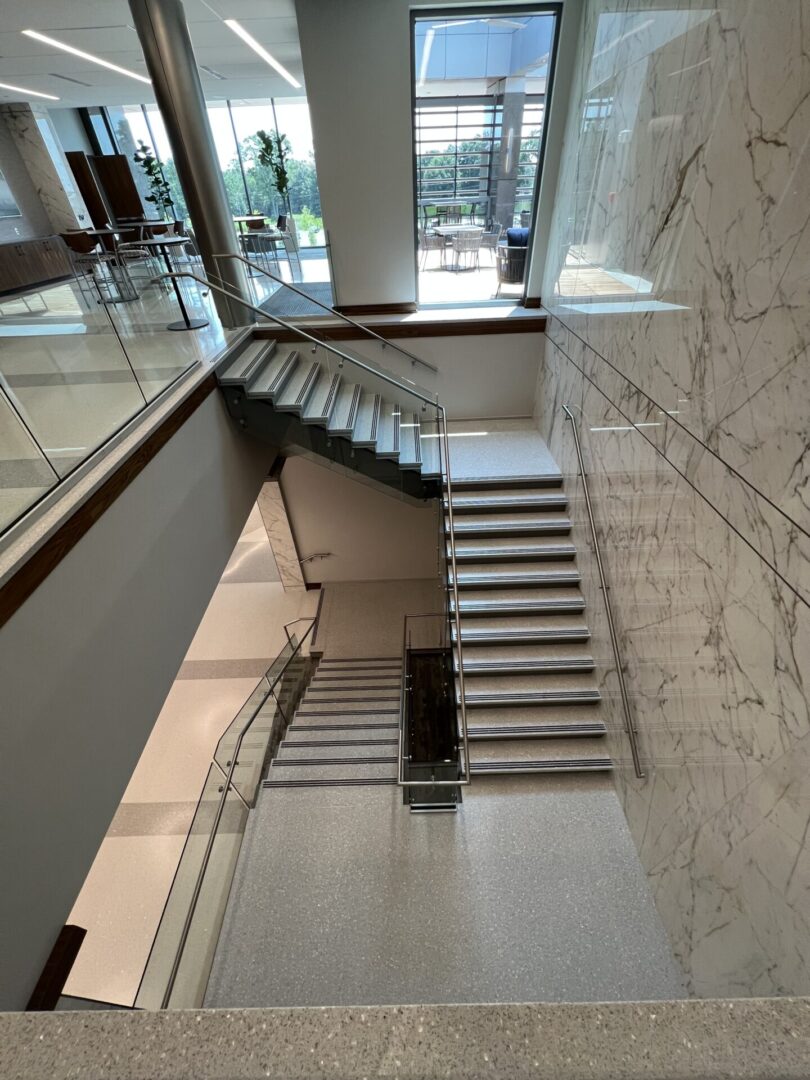 A Staircase by a Marble Wall Stairs