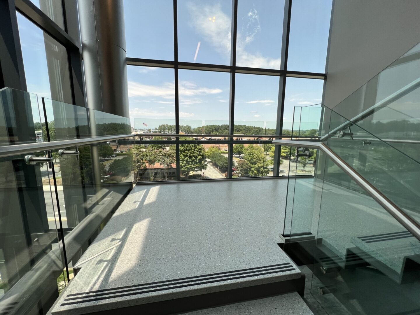 A Glass Wall For a Building in a Metal Frame