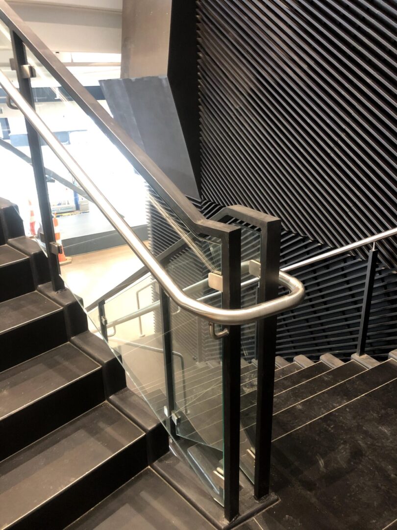 The curved handrails